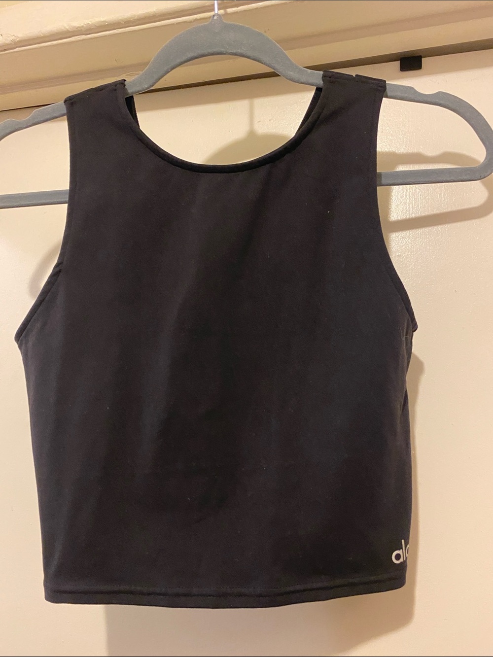 ALO Yoga Black Cropped High-Neck Tank